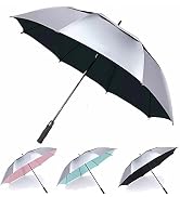 MRTLLOA 68/72 Inch Automatic Open UV Golf Umbrella, Extra Large Oversize Double Canopy Vented Win...