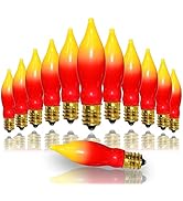 PASUTO 12 Pack C7 Replacement Bulbs E12 Candelabra Bulb - Red Yellow Incandescent Light Bulbs, Pe...
