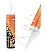 WELLUCK Clear Silicone Caulk, 100% Waterproof Caulking Silicone Sealant Flexible Cartridge Adhesi...