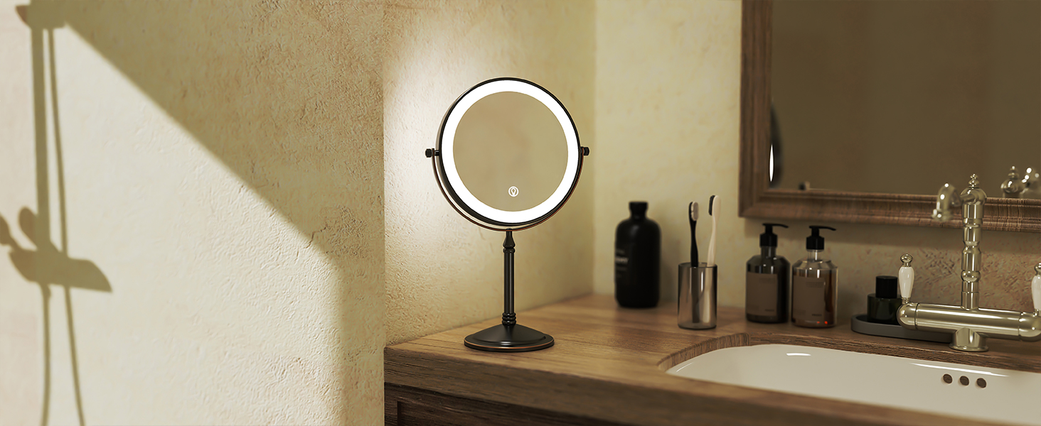 lighted magnifying makeup mirror