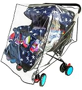 Weather Shield for Double Stroller Raincoat Universal Size Side by Side Baby Umbrella Stroller Ra...