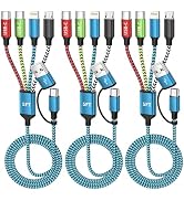USB A/C 4 in 2 Charging Cable,Dual Type C Mulit Charging Cable, Multi Charging Cables for All Dev...