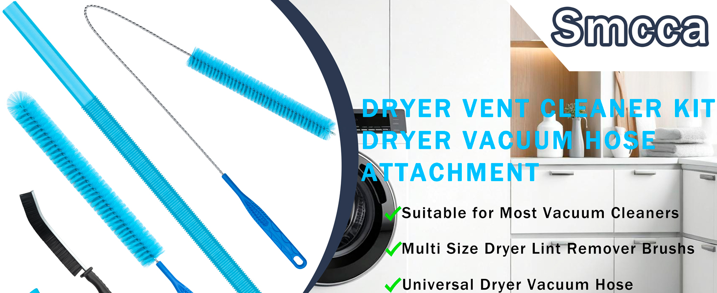 Dryer Vent Cleaner Kit with Dryer Vacuum Hose Attachment
