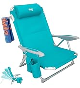#WEJOY Folding Beach Chair for Adults, 4-Position Aluminum Lightweight Beach Chair, Low Sands Cha...