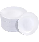 Hioasis 100pcs White Plastic Plates - 10.25 inch White Disposable Dinner Plates,Plastic Dinner Pl...