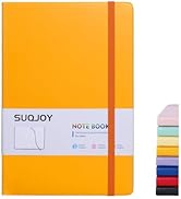 SUQJOY 1 Pack Lined Journal Notebooks for Writing,160 Pages, 5.5x8.3inch,Leather Hardcover, 100 G...