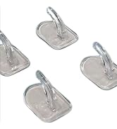 Myuiao 20 Pcs Clear Adhesive Wall Hooks for Hanging, Small Plastic Sticky, Transparent Acrylic St...