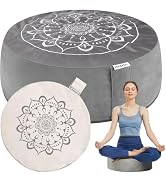 Hihealer Meditation Cushion, Traditional Tibetan Meditation Pillow Velvet Cover - Large Floor Cus...