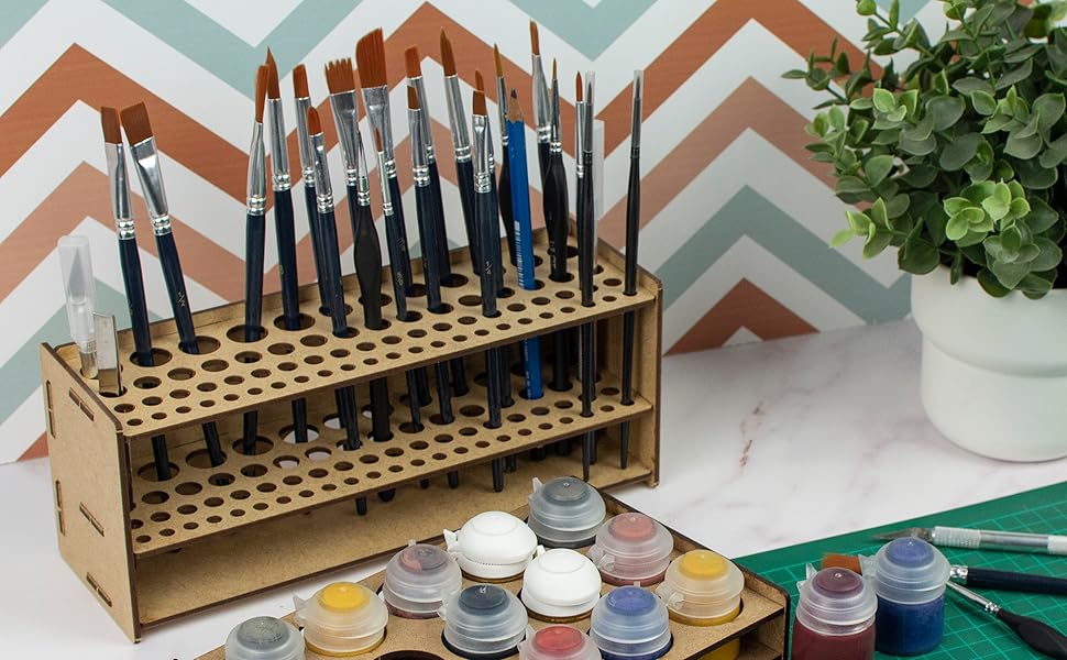 rack brush rack organizer stand proscale hobbies craft wooden citadela warhammer