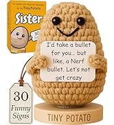 Funny Sister Birthday Gifts - Handmade Crochet Potato Doll with 30 Sassy Signs | Cute Big Sisters...