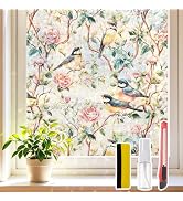 Azunel Window Privacy Film Stained Glass 17.5" x 78.7" Rainbow | Static cling – no glue, no resid...