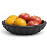 Songtec Concrete Decorative Bowl, 10" Large Decorative Bowls for Home Decor Entry Cabinet (Black)