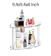 Sezanrpt 2 Tier Acrylic Corner Shelf Organizer Storage 9.5x9.5x8 Inch, Transparent Countertop Cor...