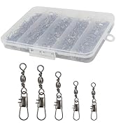Beoccudo Fishing Swivels Snap Swivels 210pcs Barrel Swivels with Snaps, Fishing Swivels Saltwater...