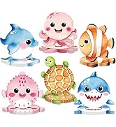 Funhax 48 PCS Under the Sea Party Decorations Ocean Animal Paper Plates Sea Animal Shaped Plates ...