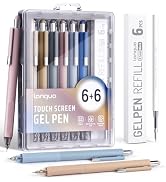 Gel Pens, 0.5mm Quick Dry Black Ink Pens Fine Point Smooth Writing Pens, 3-in-1 Stylus Retractabl...