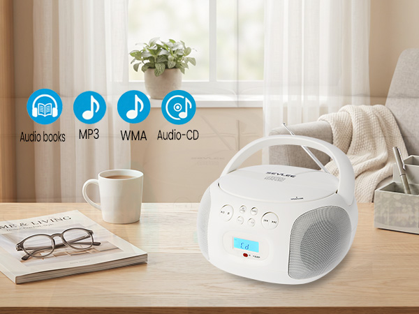 SEVLEE CD-X1 resume playback portable CD player for audiobooks and music lovers