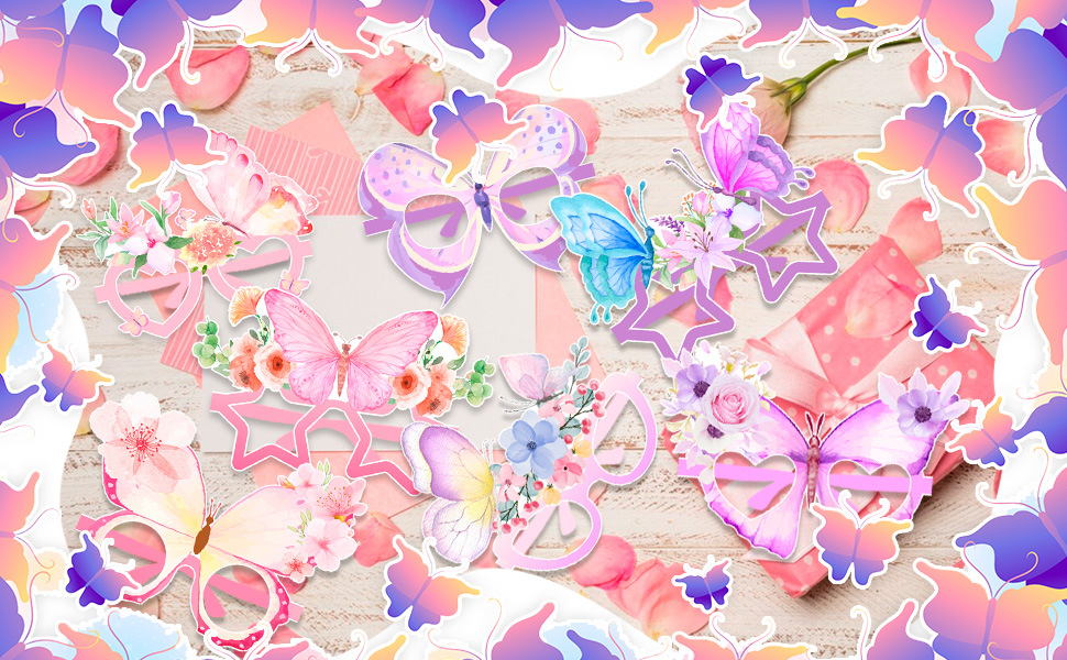 spring butterfly party glasses