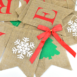 Merry Christmas burlap banner