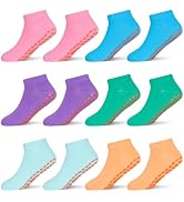 HYCLES Boys Girls Non-Slip Toddler Socks Grip Ankle Sticky Socks Anti-Skid Sock for Kids 6 Pairs ...