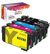 ejet Remanufactured Ink Cartridge Replacement for Epson 802XL 802 T802XL T802 to use with Workfor...