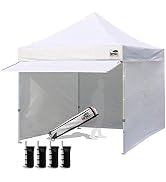 Eurmax USA 10 x 10 Pop up Canopy Commercial Pop Up Canopy Tent Outdoor Party Canopies with 4 Remo...