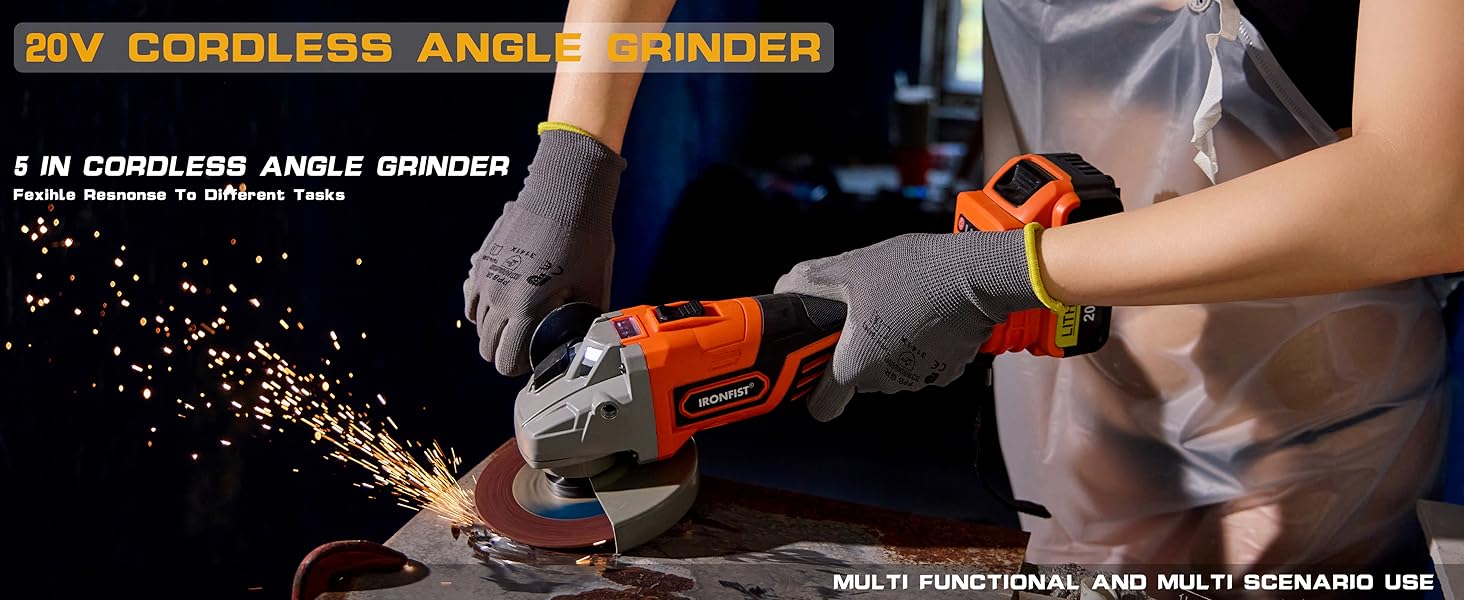Angle grinder cordless battery lithium brushless motor cutting grinding cut tool power wood metal