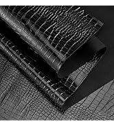 HYVAKUPPA Faux Alligator Fabric by The Yard 55" W Crocodile Texture Vinyl Fake Leather Fabric Rol...