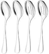 VIVANI 4-Piece Serving Spoons Set Includes 2 x Serving Spoons, 2 x Slotted Spoons, Stainless Stee...