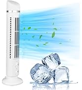 Oscillating Tower Fan Bladeless Fan, Quiet Office Fan with 90 Degree Oscillation, Portable Desk F...