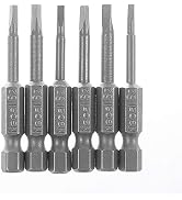 Rocaris 6 Pack 1/4 Inch Hex Shank Triangle Head Bit, S2 Steel Screwdriver Drill Set Bits, TA18, T...
