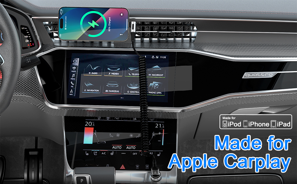 90 Degree Coiled Lightning Cable