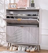 oakvivo Shoe Cabinet with 2 Flip Drawers, 31.5