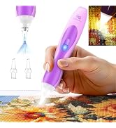 Electric Diamond Art Pens with Light, Diamond Art Kits for Adults, Wireless, Rechargeable, 3 Brig...
