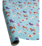 RayofSun Gift Wrapping Paper For Girls And Boys,Cool And Cute Cats Designs,Kids Happy Birthday Wr...