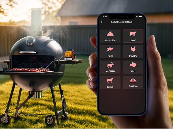 thermo pro wireless meat thermometer for grilling and smoking traeger meat probe tempspike