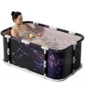 Simcat Portable Foldable Bathtub Collapsible Tub Travel Bath Tub for Shower Soaking Hot SPA and I...