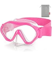 Aegend Kids Swim Goggles Snorkel Diving Goggles with Nose Cover for Kids 3-15, Knitted Fabric Str...