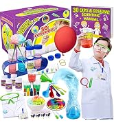 UNGLINGA 30 Experiments Science Kit for Kids with Lab Coat, Chemistry Set STEM Toys Gifts for 3 4...