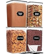 4PCS Airtight Food Storage Containers with lids 6.5L/220oz, Skroam Flour Sugar Containers for Kit...