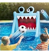 Funscape Kids Soccer Pool Toy, Inflatable Soccer Goal w/Balls, 2-in-1 Kick & Toss Water Pool Game...