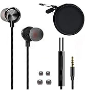 ApexOne Wired Metal in-Ear Earbuds Headphones with MIC &Volume Control and Pocket Case, Crystal C...