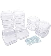 DUOFIRE Small Containers with Lids 12 Packs Plastic Box Clear Small Storage Containers Bead Organ...