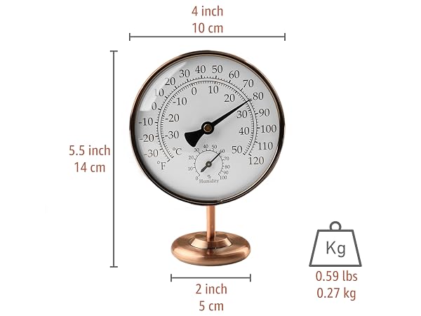 Room thermometer indoor 4 inch size dial and weight 0.59 lbs