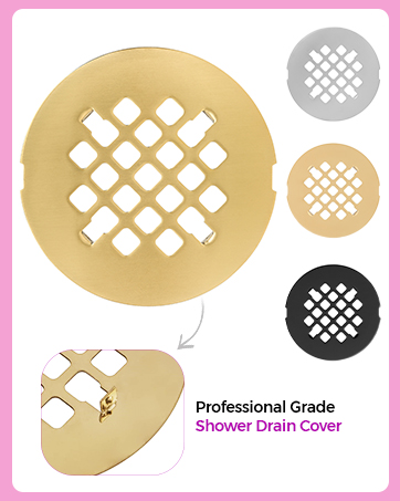 Shower drain grate, black, nickel, oirl rubbed bronze, gold