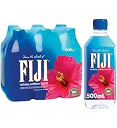 FIJI Natural Artesian Bottled Water 500 mL / 16.9 Fl Ounce (Pack of 6) - 100% Recycled Plastic