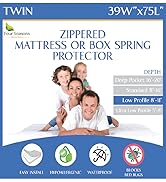 twin zippered bed bug low profile box spring mattress protector 39x75 waterproof cover