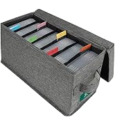 TWAVETREE CD Storage Box with Index Labels and Lids, Durable Disc Holder with 7 Divided Compartme...