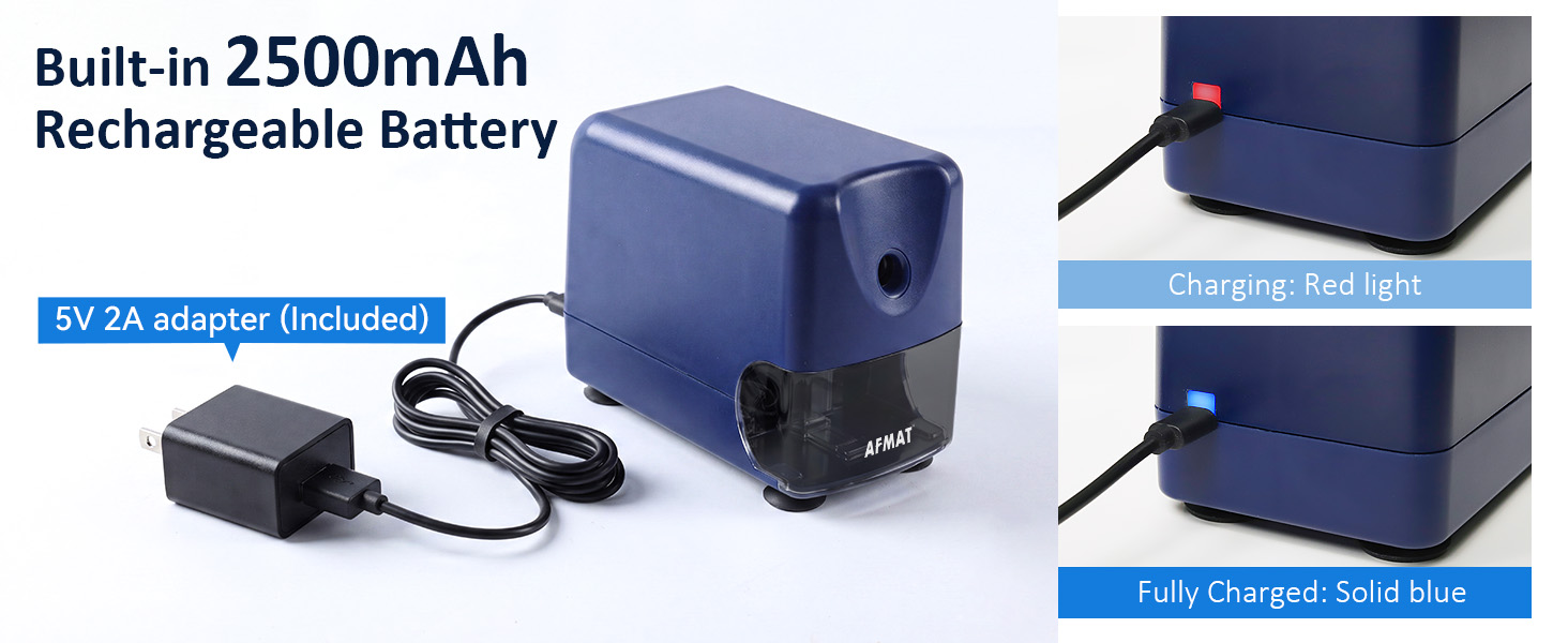 AFMAT PSD3 Rechargeable Pencil Sharpener for Classroom