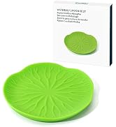 KITCHENDAO Silicone Spoon Rest - Green, Floral Pattern - 5.9 x 4.9 Inches - Dishwasher Safe, BPA ...